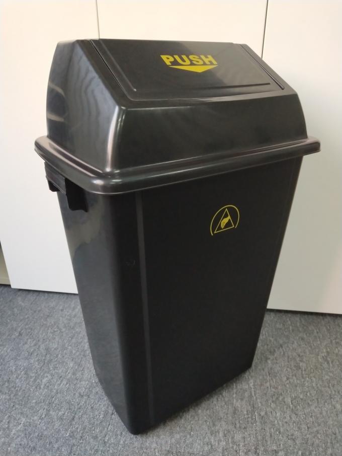 60L Cleanroom Plastic Large Capacity DES Garbage Bin With Lid 440*310*755MM 0