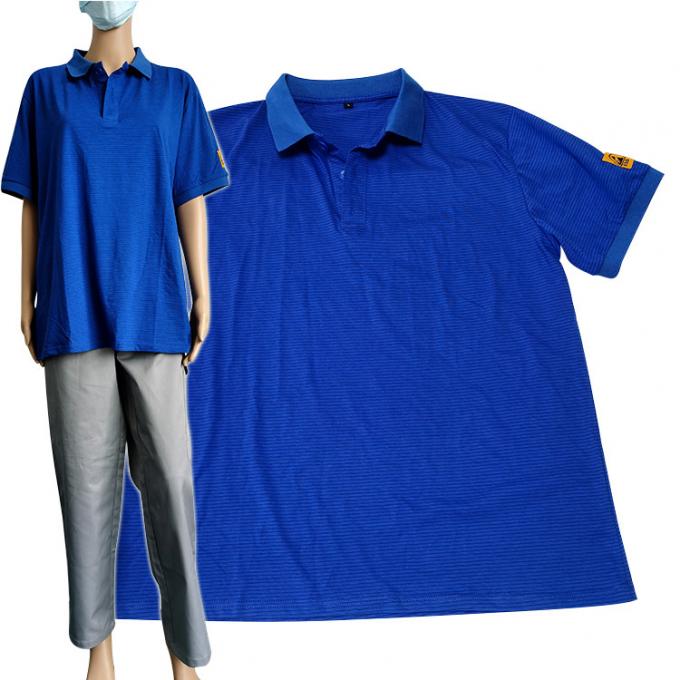 Short Sleeve 4% Conductive Fiber ESD Safe Clothing Polo Shirt Antistatic 0
