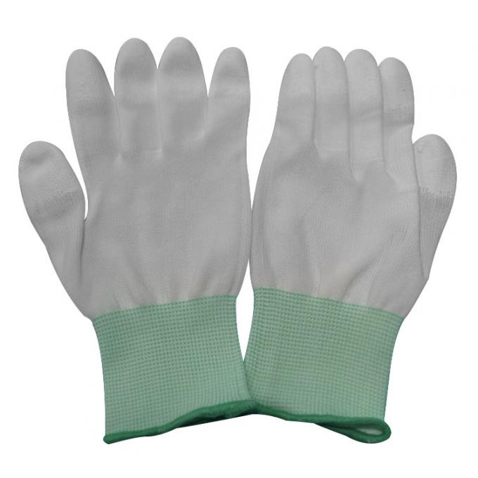 Antislip White Polyester Pu Palm Gloves For Industry S M L XL XXL 0