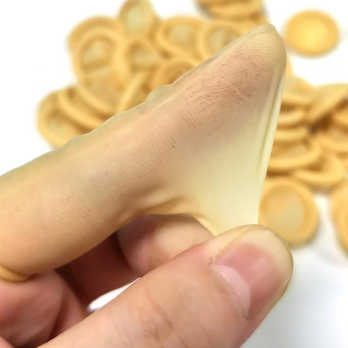 High Transparency Disposable Latex Finger Cots Dust Free 1000pcs/Bag Yellow 0