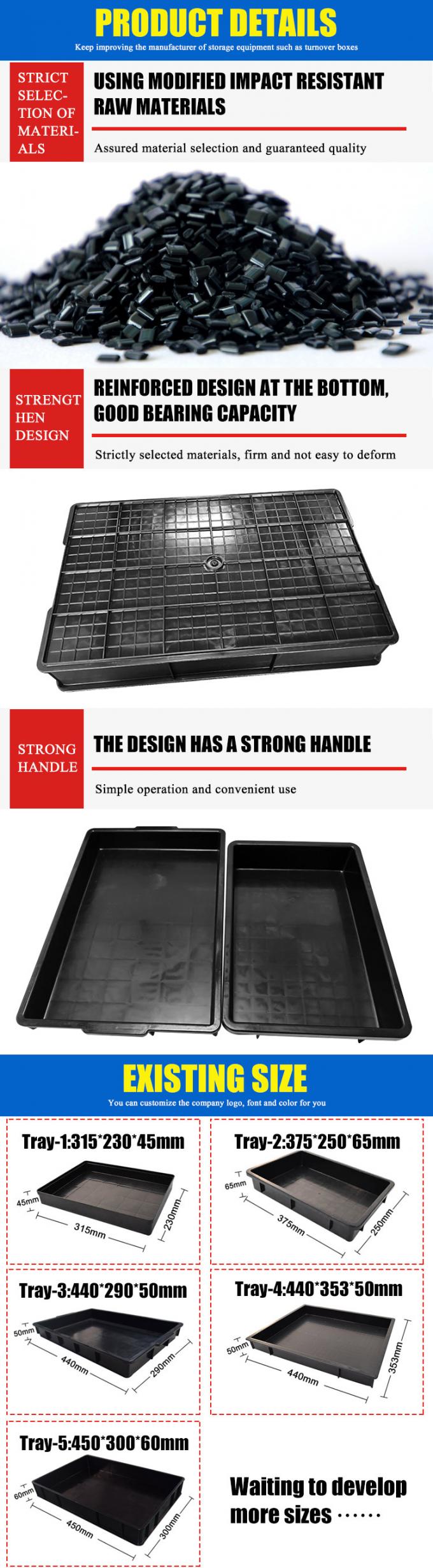Thicken PCB Conductive Plastic Antistatic ESD Tray 0