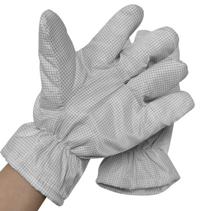 White Thickening ESD Anti Static Heat Resistant Gloves 5mm Grid Style 0