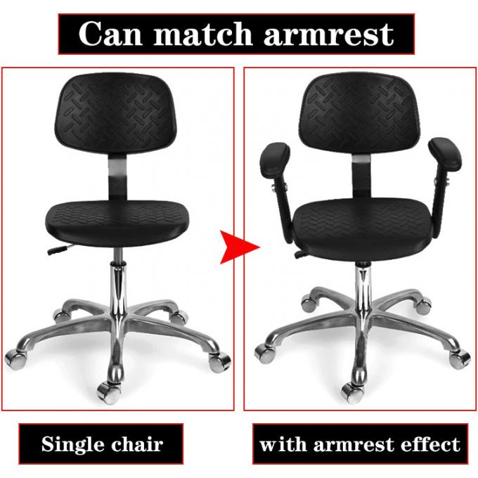 Anti Static ESD Safe Chairs Adjustable 360 Degree Swivel With Lifting Armrest 0